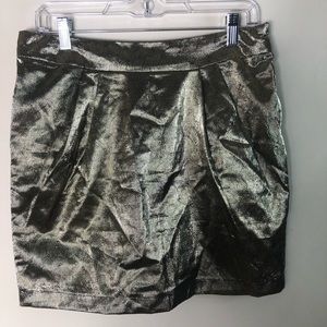 Moon Collection Gold Metallic Mini Skirt  size L